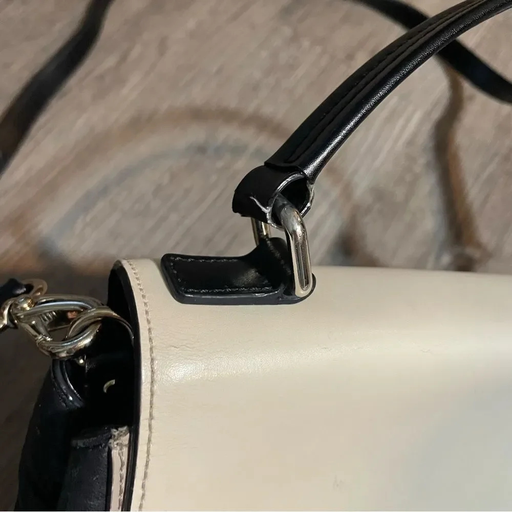 KATE SPADE Magnolia Park Large Laurel Satchel Black Tan Color Block Crossbody